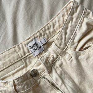 Princess Polly wide leg cream colored cargo pants